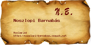 Noszlopi Barnabás névjegykártya