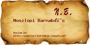 Noszlopi Barnabás névjegykártya