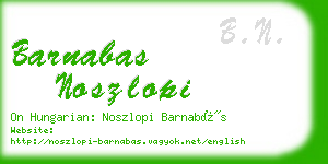 barnabas noszlopi business card